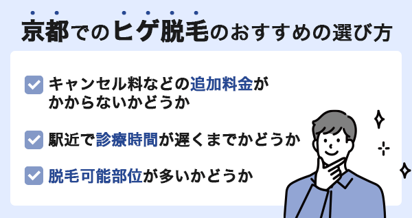 京都でのヒゲ脱毛のおすすめの選び方