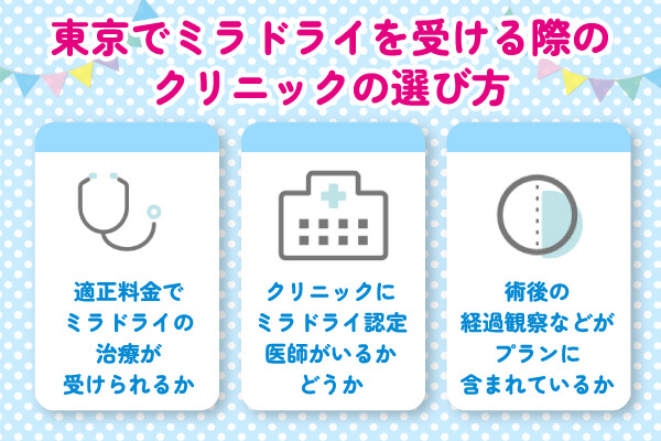 東京でミラドライを受ける際のクリニックは料金・実績・アフターケアで選ぶ